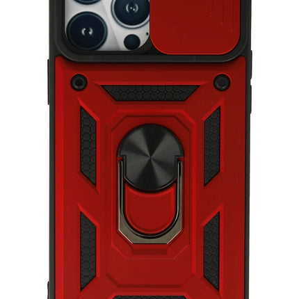 iPhone 13 Pro Max Pars Lens Yüzüklü Silikon Kılıf - Kırmızı