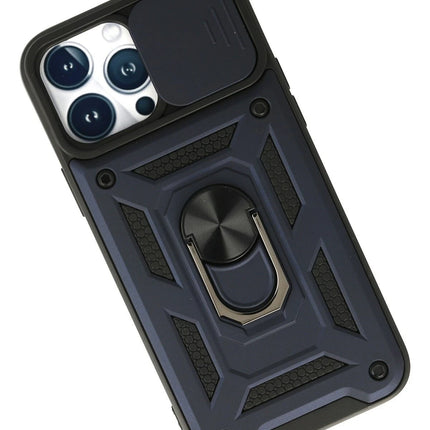 iPhone 13 Pro Max Pars Lens Yüzüklü Silikon Kılıf - Lacivert 3