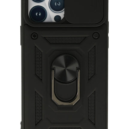 iPhone 13 Pro Max Pars Lens Yüzüklü Silikon Kılıf - Siyah