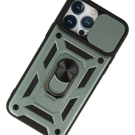 iPhone 13 Pro Max Pars Lens Yüzüklü Silikon Kılıf - Yeşil 3