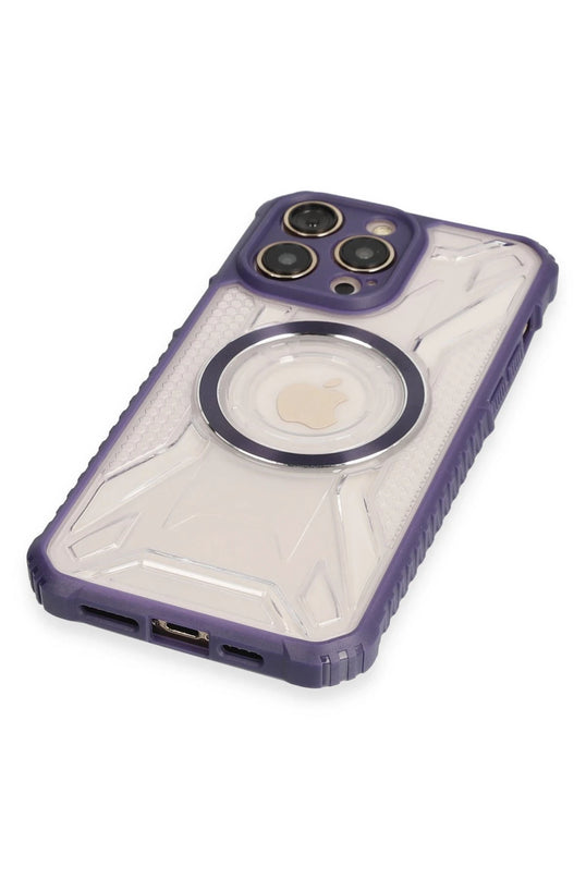 iPhone 13 Pro Max Prag Magneticsafe Kapak Kılıf - Derin Mor 4