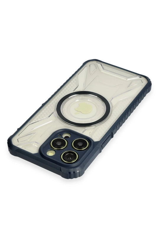 iPhone 13 Pro Max Prag Magneticsafe Kapak Kılıf - Lacivert 3