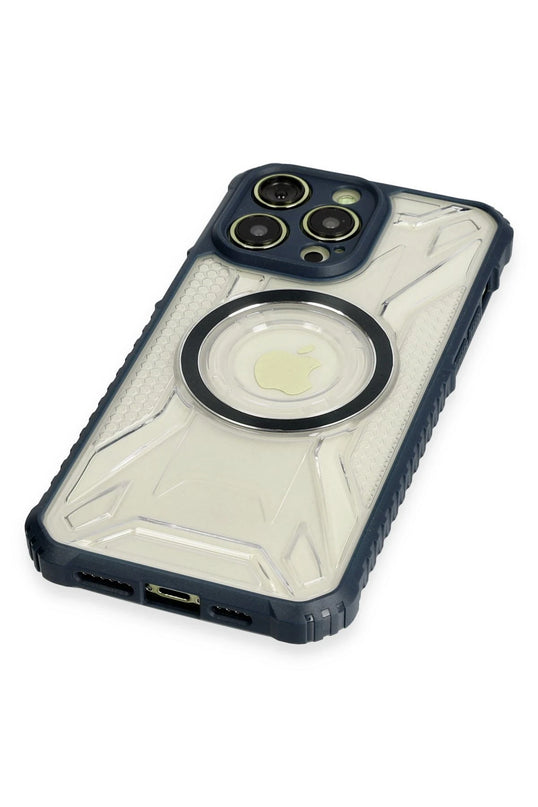 iPhone 13 Pro Max Prag Magneticsafe Kapak Kılıf - Lacivert 4