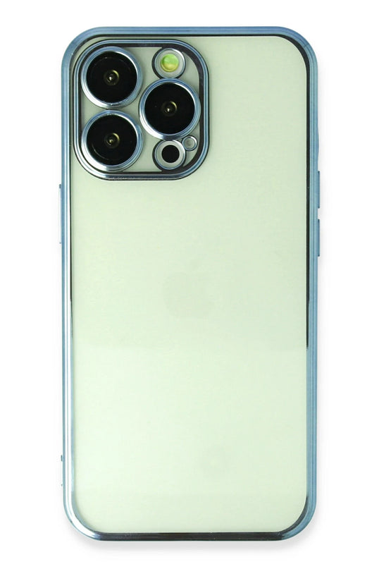 iPhone 13 Pro Max Razer Lensli Silikon Kılıf - Açık Mavi
