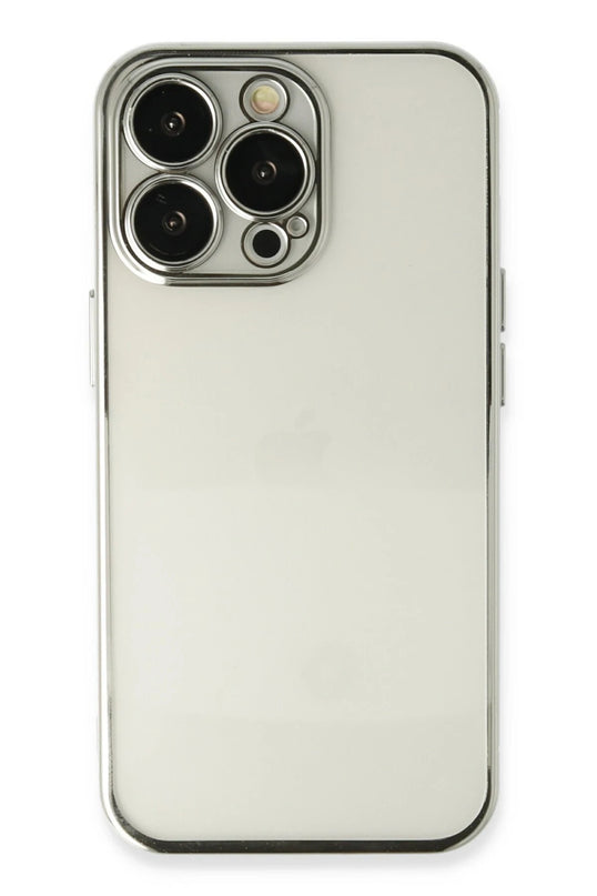 iPhone 13 Pro Max Razer Lensli Silikon Kılıf - Gümüş