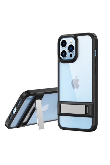 iPhone 13 Pro Max Rolet Stand Kapak Kılıf - Siyah