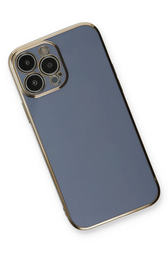 iPhone 13 Pro Max Volet Silikon Kılıf - Mavi 3