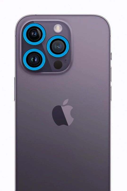 iPhone 13 Pro Max Neon Fosforlu Kamera Lens - Mavi