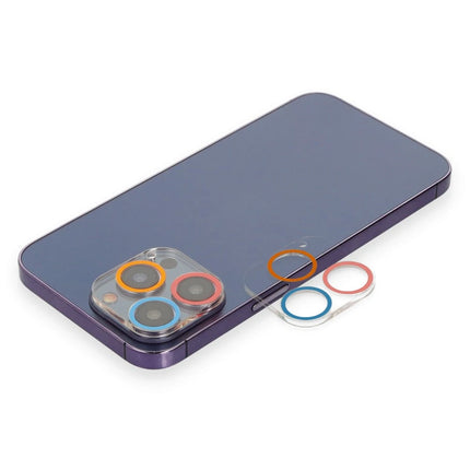 iPhone 13 Pro Max Renkli Kamera Lens Koruma Cam - Pembe