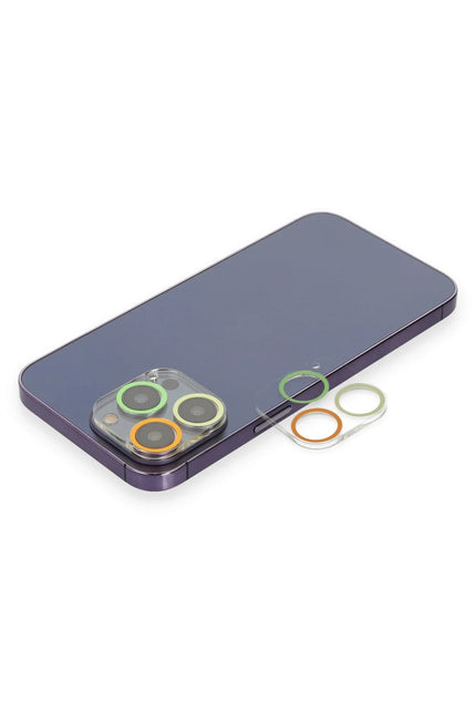 iPhone 13 Pro Max Renkli Kamera Lens Koruma Cam - Sarı