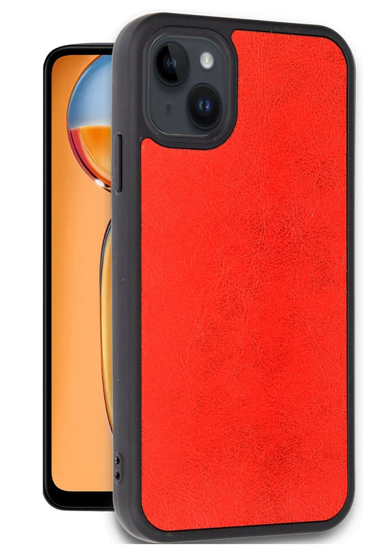 iPhone 14 Aras Deri Kapak Kılıf - Kırmızı 2
