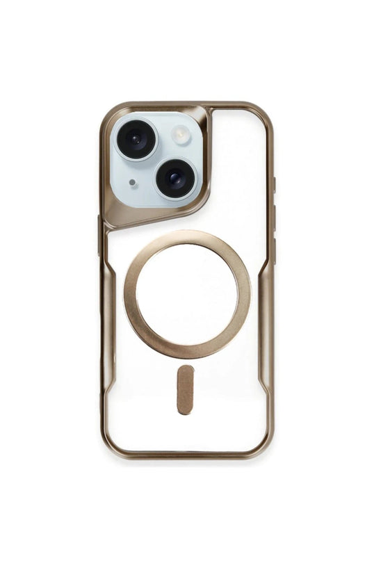 iPhone 14 Boyi Magsafe Silikon Kapak Kılıf - Kahverengi