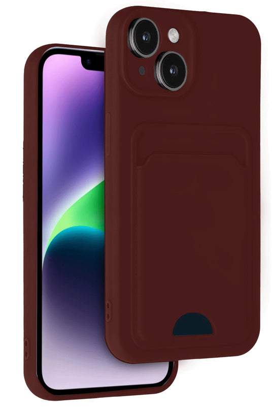 iPhone 14 Kelvin Kartvizitli Silikon Kılıf - Bordo