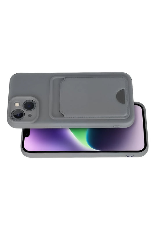 iPhone 14 Kelvin Kartvizitli Silikon Kılıf - Gri 3