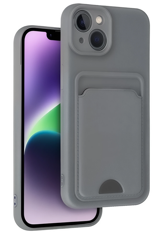 iPhone 14 Kelvin Kartvizitli Silikon Kılıf - Gri