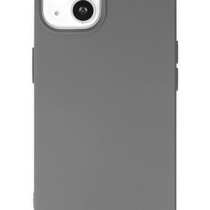 iPhone 14 Nano içi Kadife Silikon Kılıf - Gri