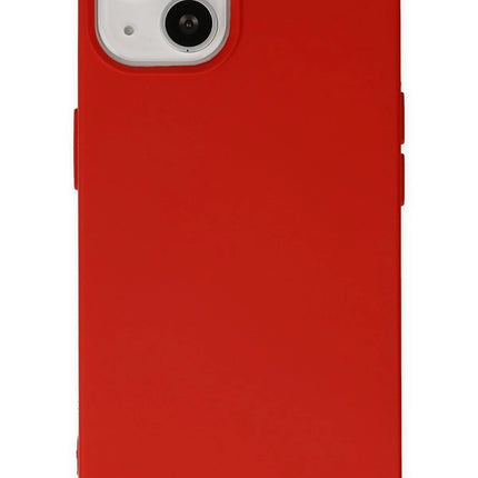 iPhone 14 Nano içi Kadife Silikon Kılıf - Kırmızı