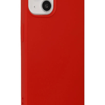 iPhone 14 Nano içi Kadife Silikon Kılıf - Kırmızı 2