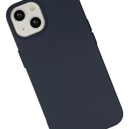 iPhone 14 Nano içi Kadife Silikon Kılıf - Lacivert 3