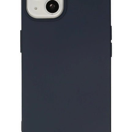 iPhone 14 Nano içi Kadife Silikon Kılıf - Lacivert
