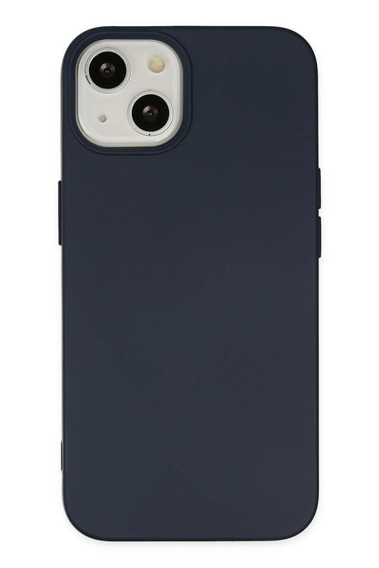 iPhone 14 Nano içi Kadife Silikon Kılıf - Lacivert