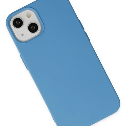 iPhone 14 Nano içi Kadife Silikon Kılıf - Mavi 3