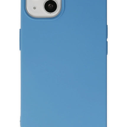 iPhone 14 Nano içi Kadife Silikon Kılıf - Mavi