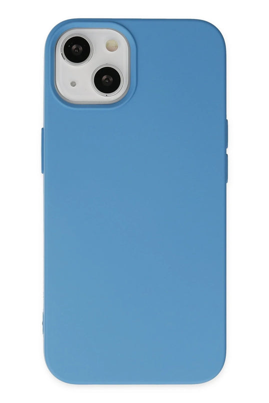 iPhone 14 Nano içi Kadife Silikon Kılıf - Mavi