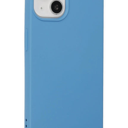 iPhone 14 Nano içi Kadife Silikon Kılıf - Mavi 2