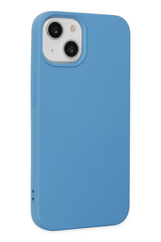 iPhone 14 Nano içi Kadife Silikon Kılıf - Mavi 2