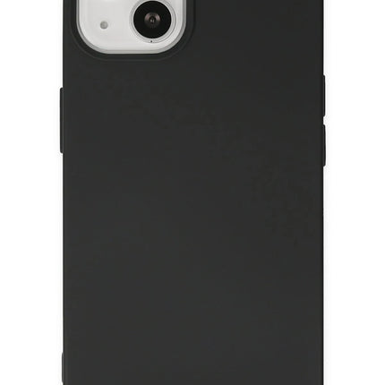 iPhone 14 Nano içi Kadife Silikon Kılıf - Siyah
