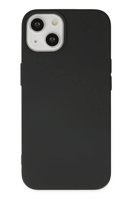 iPhone 14 Nano içi Kadife Silikon Kılıf - Siyah