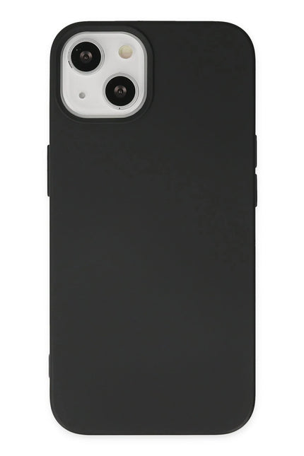 iPhone 14 Nano içi Kadife Silikon Kılıf - Siyah