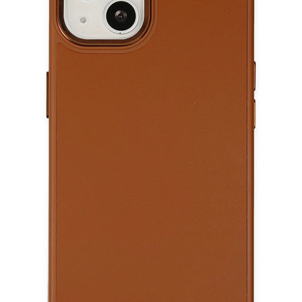 iPhone 14 Plus Asya Deri Silikon Kılıf - Kahverengi
