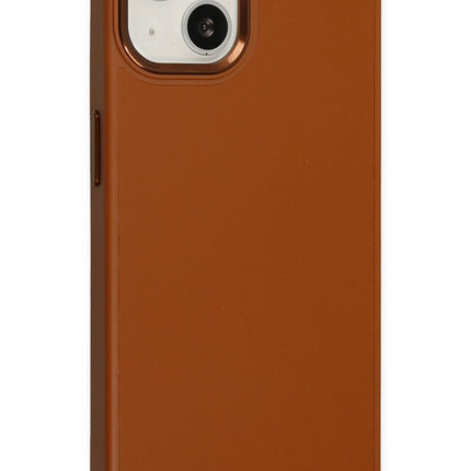 iPhone 14 Plus Asya Deri Silikon Kılıf - Kahverengi 2