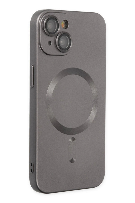 iPhone 14 Plus Moshi Lens Magneticsafe Silikon Kılıf - Füme 2