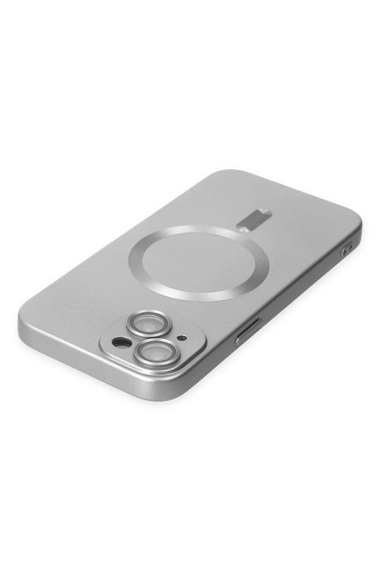 iPhone 14 Plus Moshi Lens Magneticsafe Silikon Kılıf - Gümüş 5