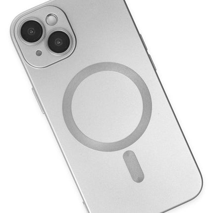 iPhone 14 Plus Moshi Lens Magneticsafe Silikon Kılıf - Gümüş 3
