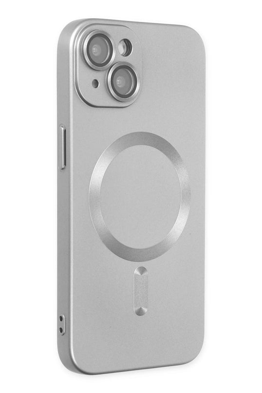 iPhone 14 Plus Moshi Lens Magneticsafe Silikon Kılıf - Gümüş 2