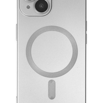 iPhone 14 Plus Moshi Lens Magneticsafe Silikon Kılıf - Gümüş