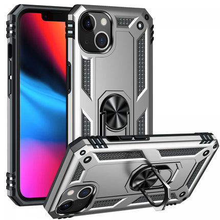 iPhone 14 Plus Sofya Yüzüklü Silikon Kapak Kılıf - Gümüş 2