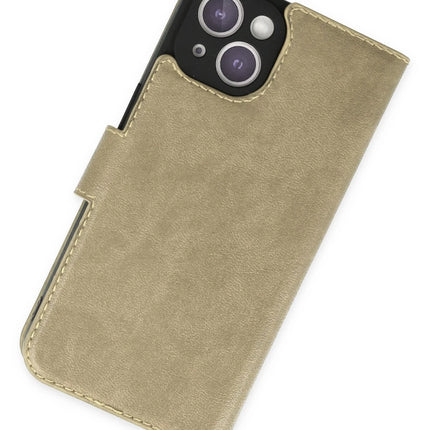 iPhone 14 Plus Trend S Plus Kapaklı Kılıf - Gold 2