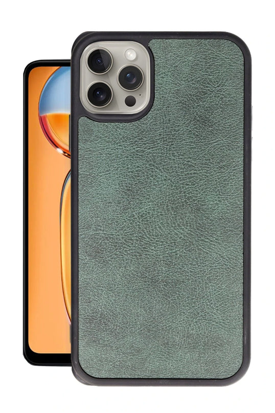 iPhone 14 Pro Aras Deri Kapak Kılıf - Koyu Yeşil
