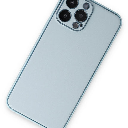 iPhone 14 Pro Coco Deri Silikon Kapak Kılıf - Sky Blue 2