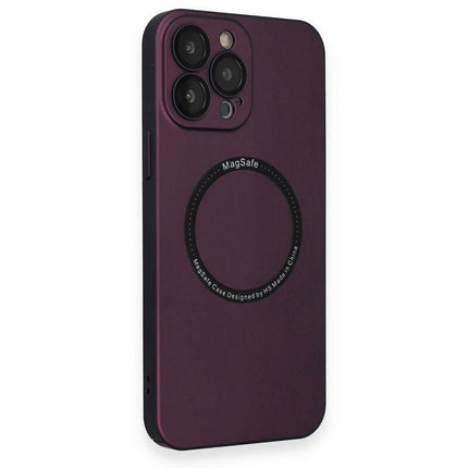 iPhone 14 Pro Jack Magneticsafe Lens Silikon Kılıf - Mürdüm 2