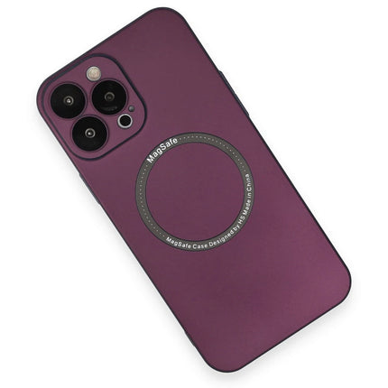 iPhone 14 Pro Jack Magneticsafe Lens Silikon Kılıf - Mürdüm 3