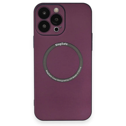 iPhone 14 Pro Jack Magneticsafe Lens Silikon Kılıf - Mürdüm