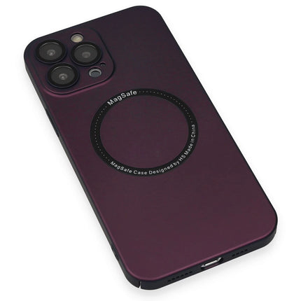 iPhone 14 Pro Jack Magneticsafe Lens Silikon Kılıf - Mürdüm 5