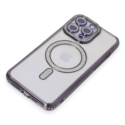iPhone 14 Pro Joke Simli Magneticsafe Kılıf - Derin Mor 3