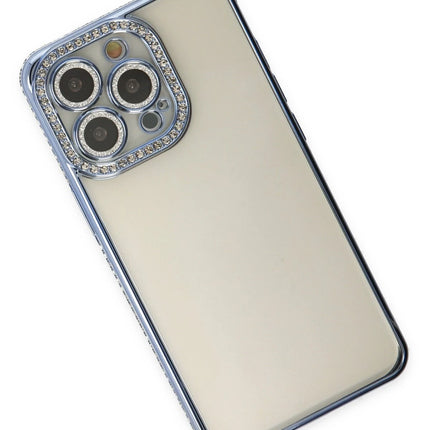 iPhone 14 Pro Joke Taşlı Silikon Kılıf - Mavi 3